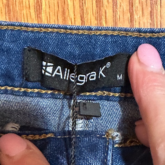 Allegra K Fishtail style Jean skirt sz medium button fly stretchy NWT - Picture 3 of 9